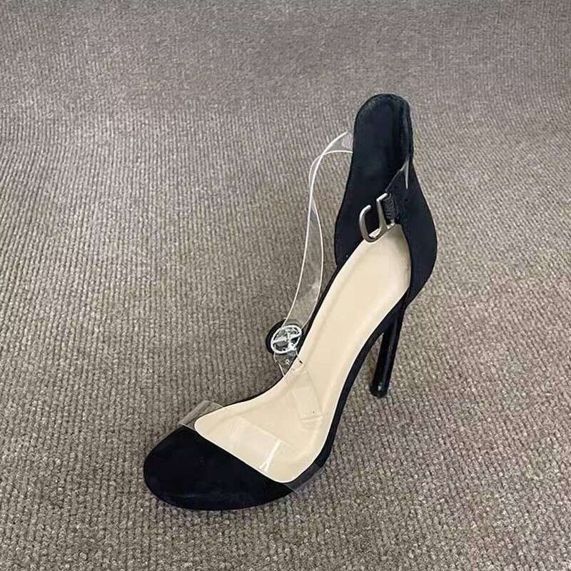 Woman Sandals Sexy Transparent Female Internet Celebrity Temperament Fashionable High Heels With Exposed Toes And A Buckle Slim High Heeled Sandals