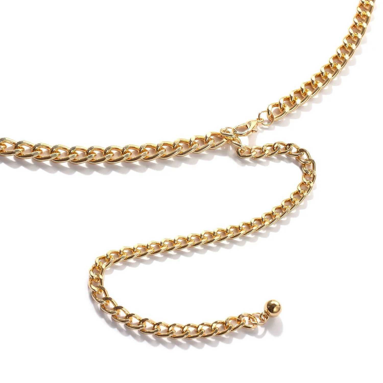 Summer Beach metal body chain waist chain accessory used for Wen sexy bikini body jewelry belly waist chain belt gift X250410