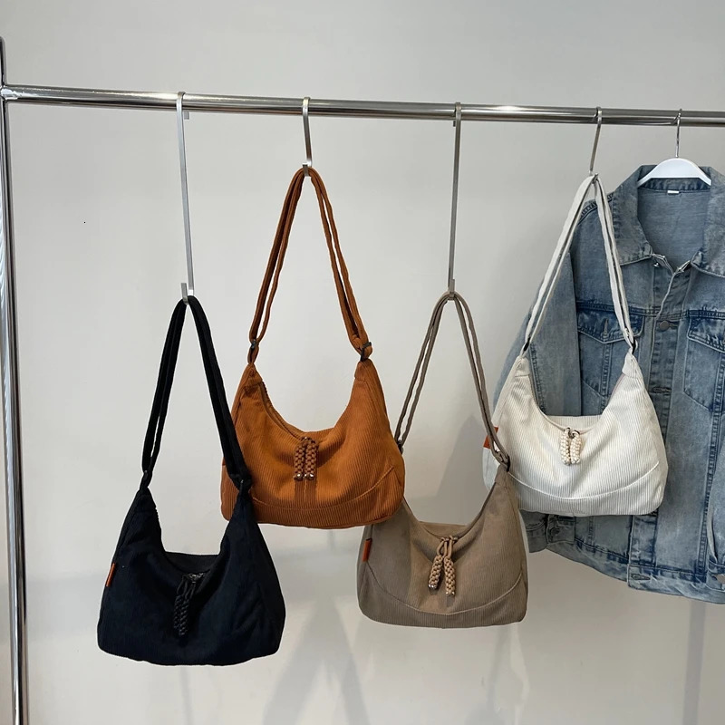 Corduroy Dumpling Bag Lightweight LargeCapacity Crossbody 2025 Autumn and Winter Casual Canvas Shoulder 261LC 251110