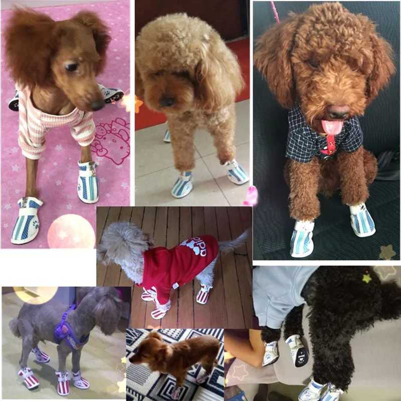 4-piece/set pet dog shoes breathable pet shoes mesh casual shoes anti slip shoes suitable for small dogs mini dog pet shoes socks T2504010