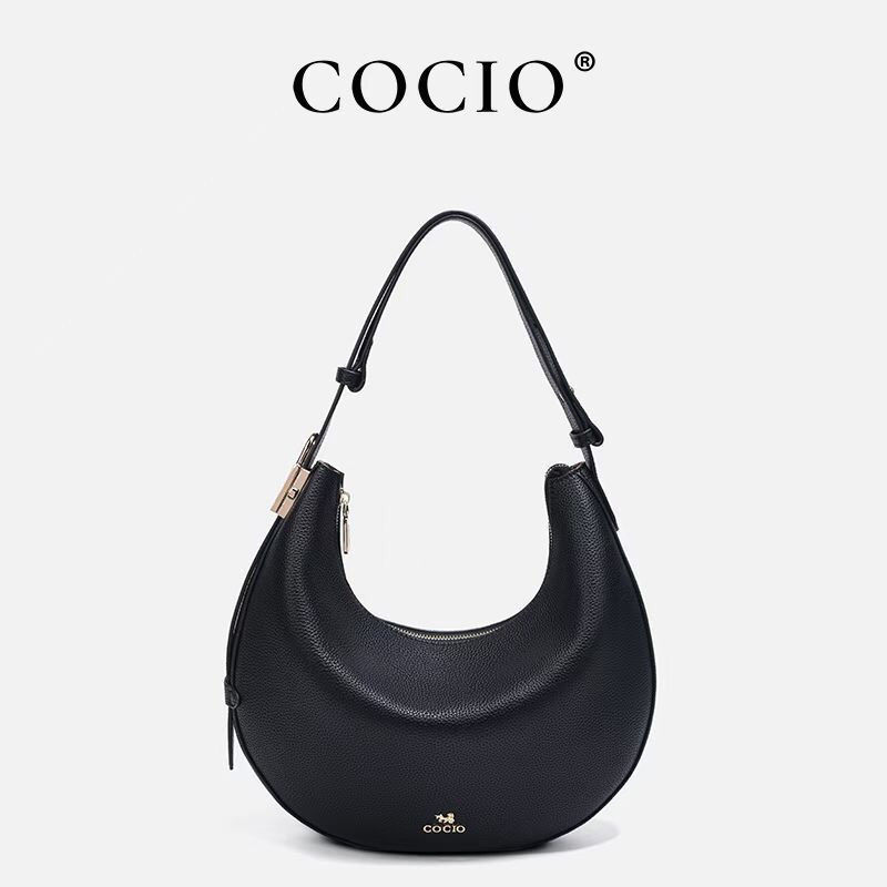 COCIO2025 Designer Luxury Leather Tote Bag with Shoulder Strap for Women