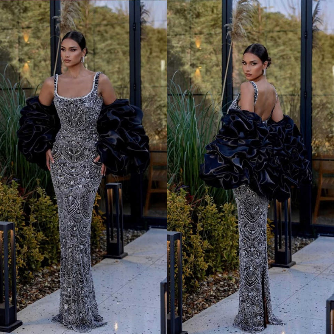 Elegant Mermaid Prom Gown Crystal Straps Evening Dress Beads Party Prom Dress Sexy Bridal Gowns vestido de novia Size Customized Robes De Mariee L2510