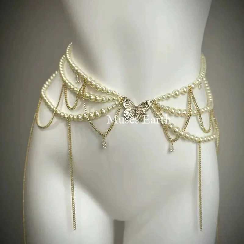 Sweet and cool super fairy mti laminar flow Su Hua waist chain French light luxury high-end body chain fashionable personality X250410