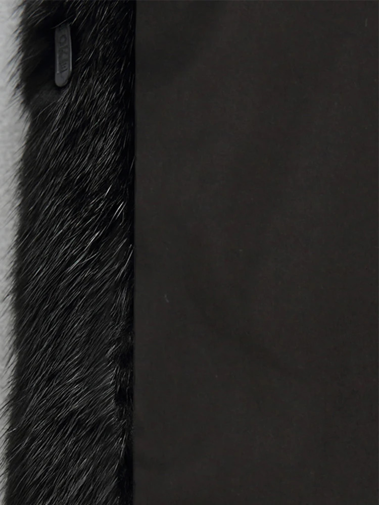 Lautaro Winter y Long Black Faux Mink Fur Coat Women with Hood Sleeve Elegant Thick Warm Fluffy Furry Jacket 6xl 7xl 251110