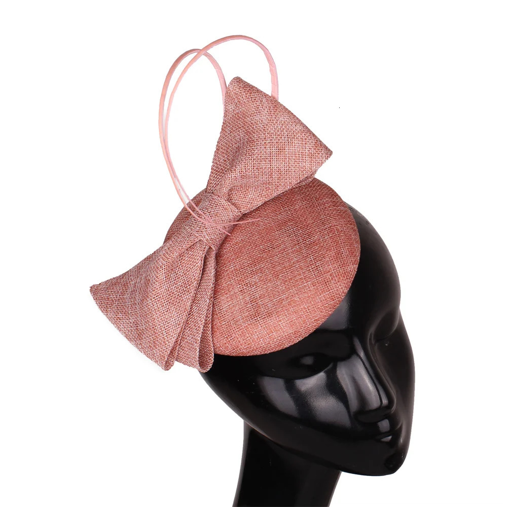 Peach Fascinator Wedding Pillbox Hat Women Elegant Fascinator Hats Hair Clip Church Ladies Party Headpiece Fashion Headwear 250409