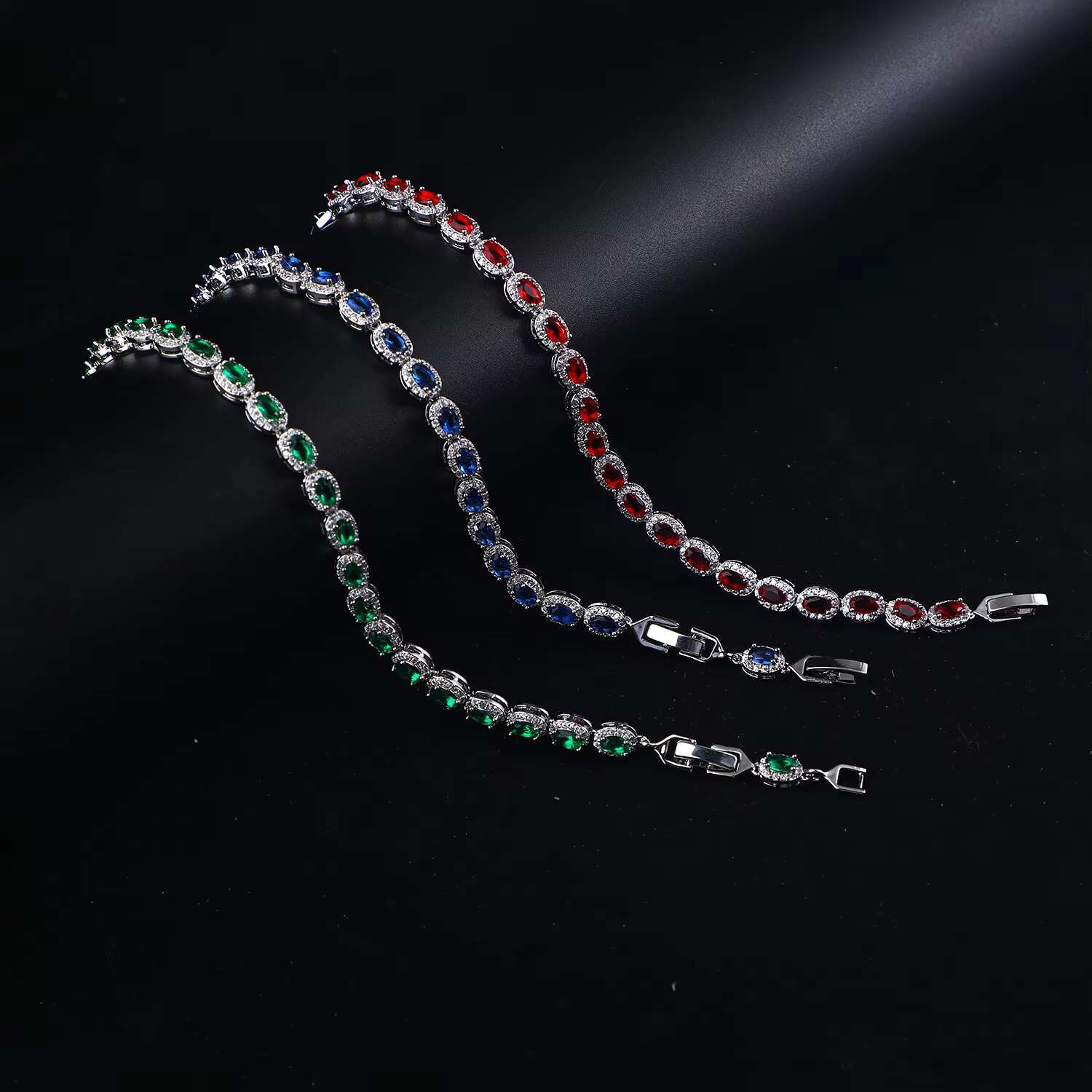 8.3 Inches Charm Bracelet Jewelry Royal Blue Crystal Ruby Emerald Moissaniteia Moissanite Diamond Men Tennis Bracelet for Women