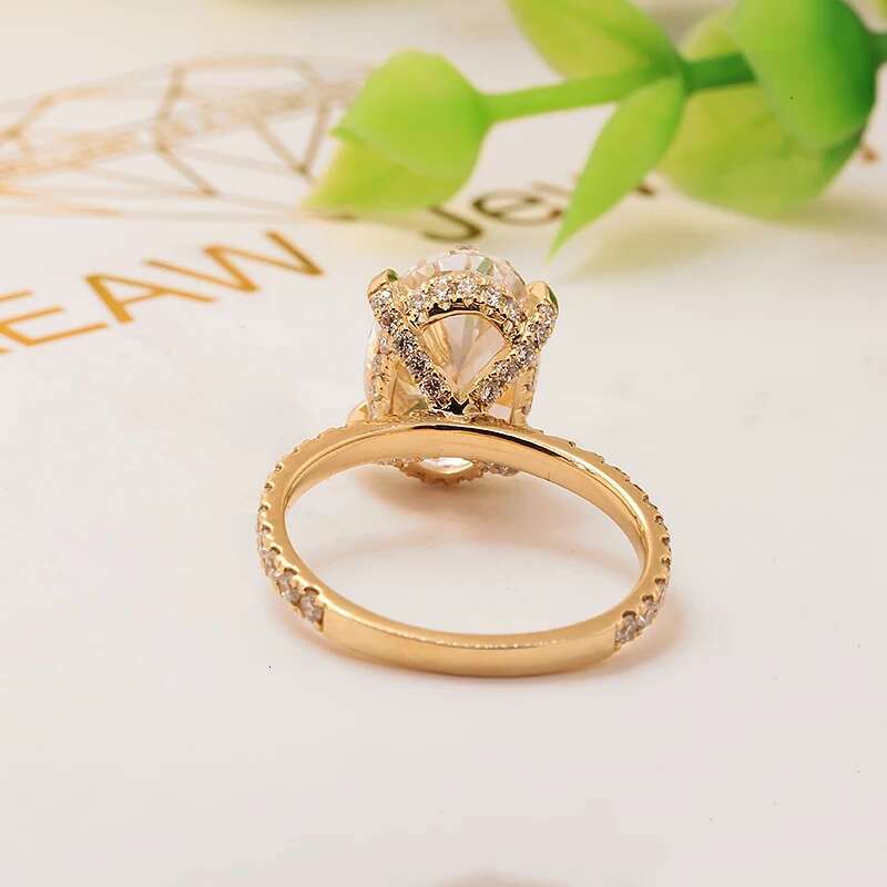 100% Real 14K Yellow Gold Oval Cut IGI Certificate Lab Grown Diamond 1-4CT EF VS CVD HPHT Lab Diamond Engagement Ring For Woman