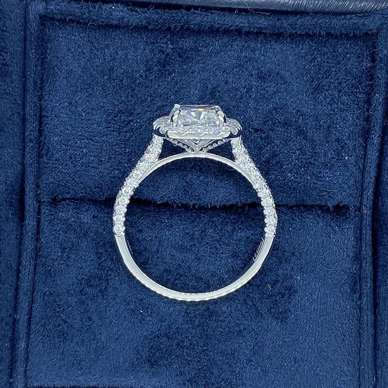 Cushion Cut 2 Ct Lab Grown IGI Certified Diamond Engagement Ring 14k White Gold CVD HPHT Diamond DEF Color VS-VVS