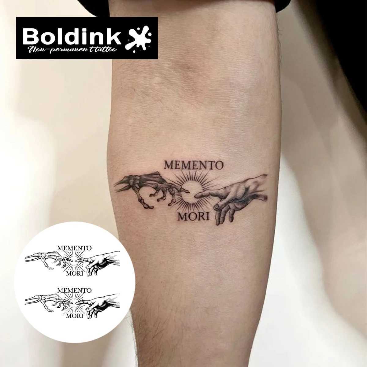 Boldink Memento Mori Hand Temporary Tattoo Lasting for 15 Days with New Technology Waterproof Semi Permanent Stickers W250410