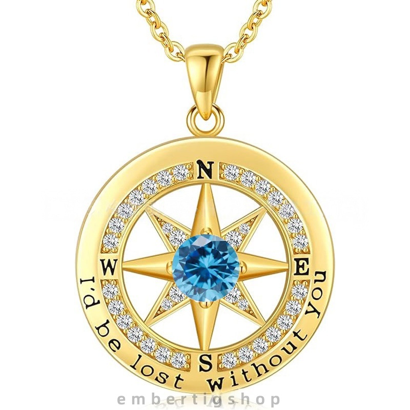 s925 moissanite chain designer necklace designer necklace for woman luxury jewelry chain women s925 sterling silver Compass twelve birthstones necklac