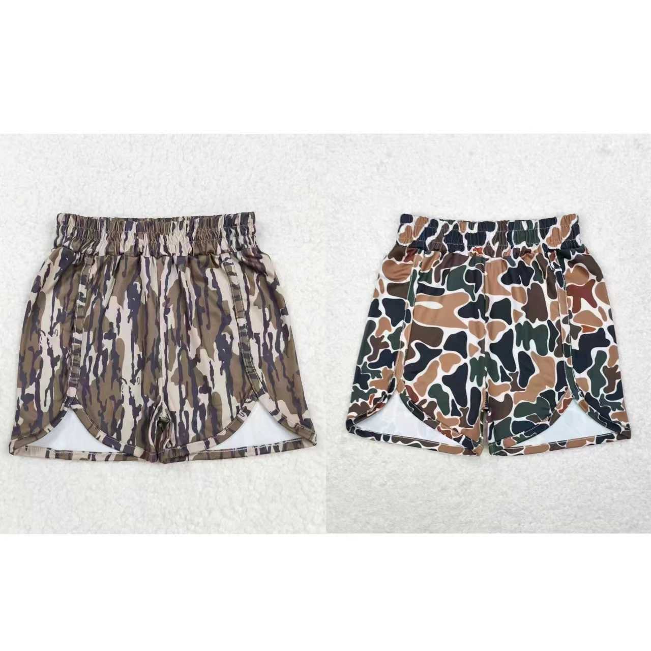 Wholesale baby and girl summer camouflage running shorts sports training beach clothing childrens and toddler one-piece clothing Z250410