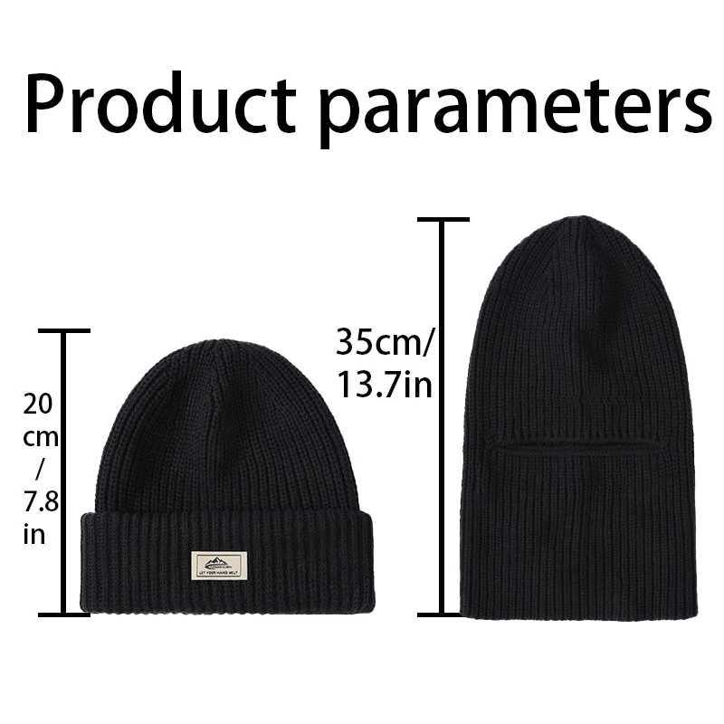 2023 New 2 In 1 Mask Beanies Men Winter Balaclava Hat Face Shield Ski Bonnet Cycling Earmuffs CAP Knitted HeadgearXJ251110