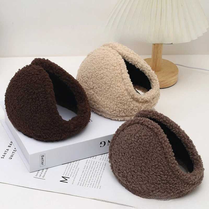 Lamb Wool Teddy Fleece Ear Muffs for Men Women Winter Warm Thick Plush Ear Cover Windproof Cold Protection W251110