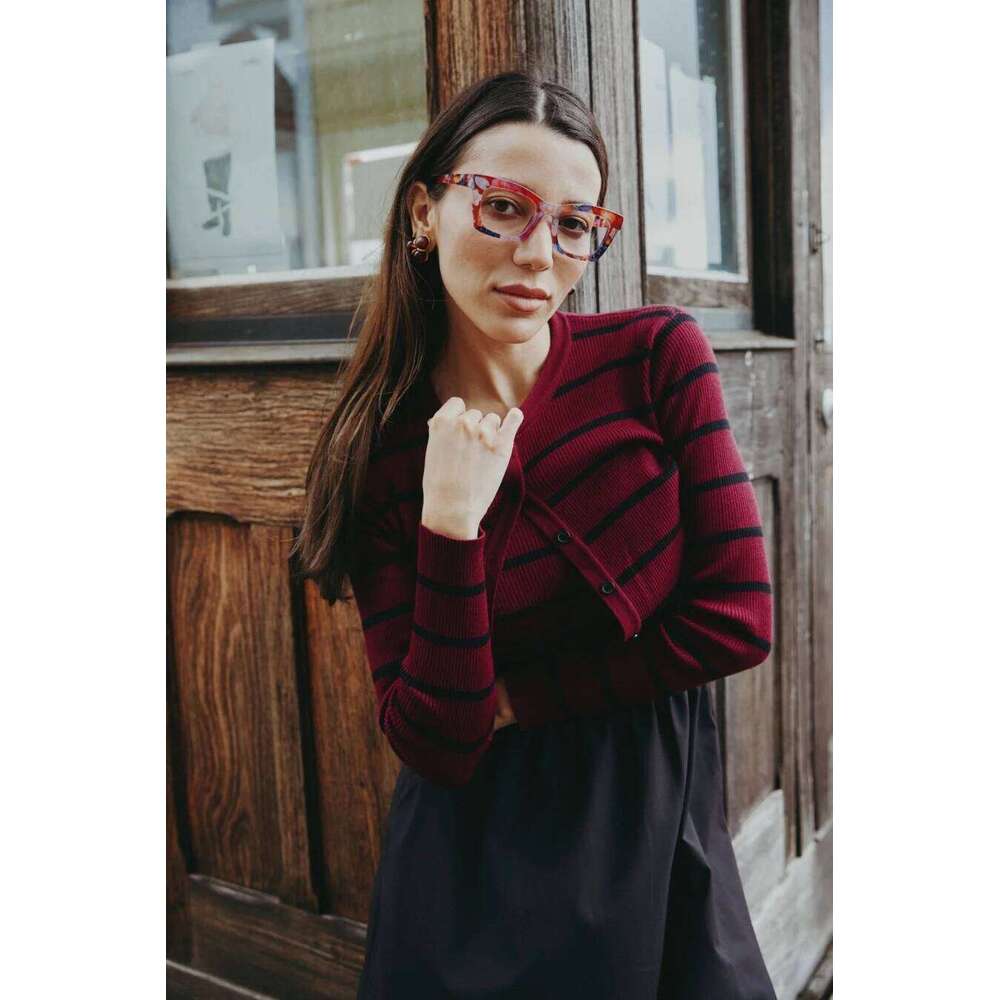 AS Aw25 Stripe Knitting Cardigan + Sleeveless Patch Dress Maxi Matching Set For Woman Clothing