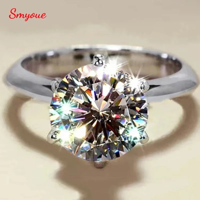 Smyoue Certified 15CT Ring VVS1 Lab Diamond Solitaire Ring for Women Engagement Promise Wedding Band Jewelry Fine 251103
