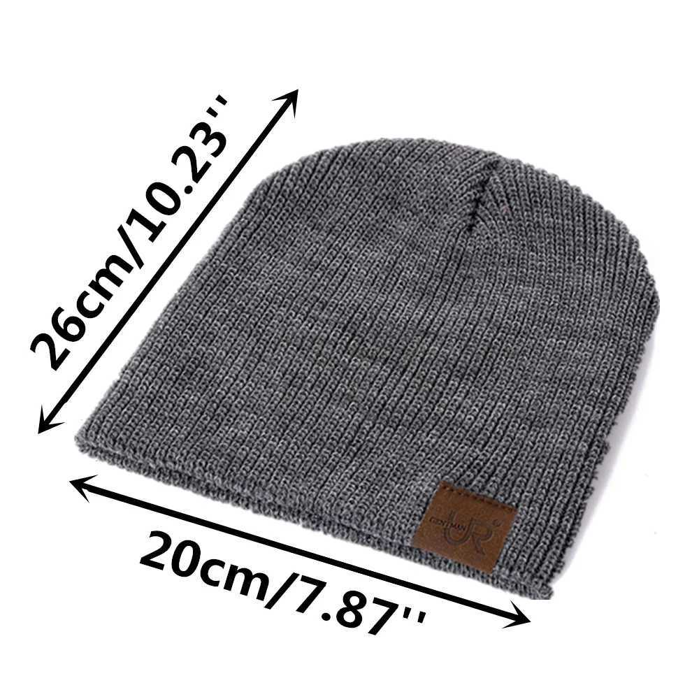 URGENTMAN Brand Unisex Beanie Hat Casual Winter Hats For Men Women Fashion Knitted Hat Solid Hip-hop Beanie Hat Unisex CapXJ251110