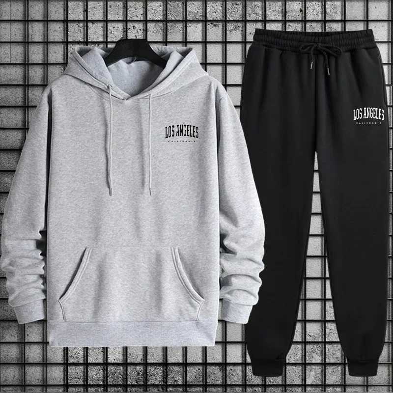 2025 Casual Tracksuit Hoodie Sweatpants Mens Sportswear Autumn Training Sports Set Male Urban Fashion Warm Sweatshirt Outfit W251110