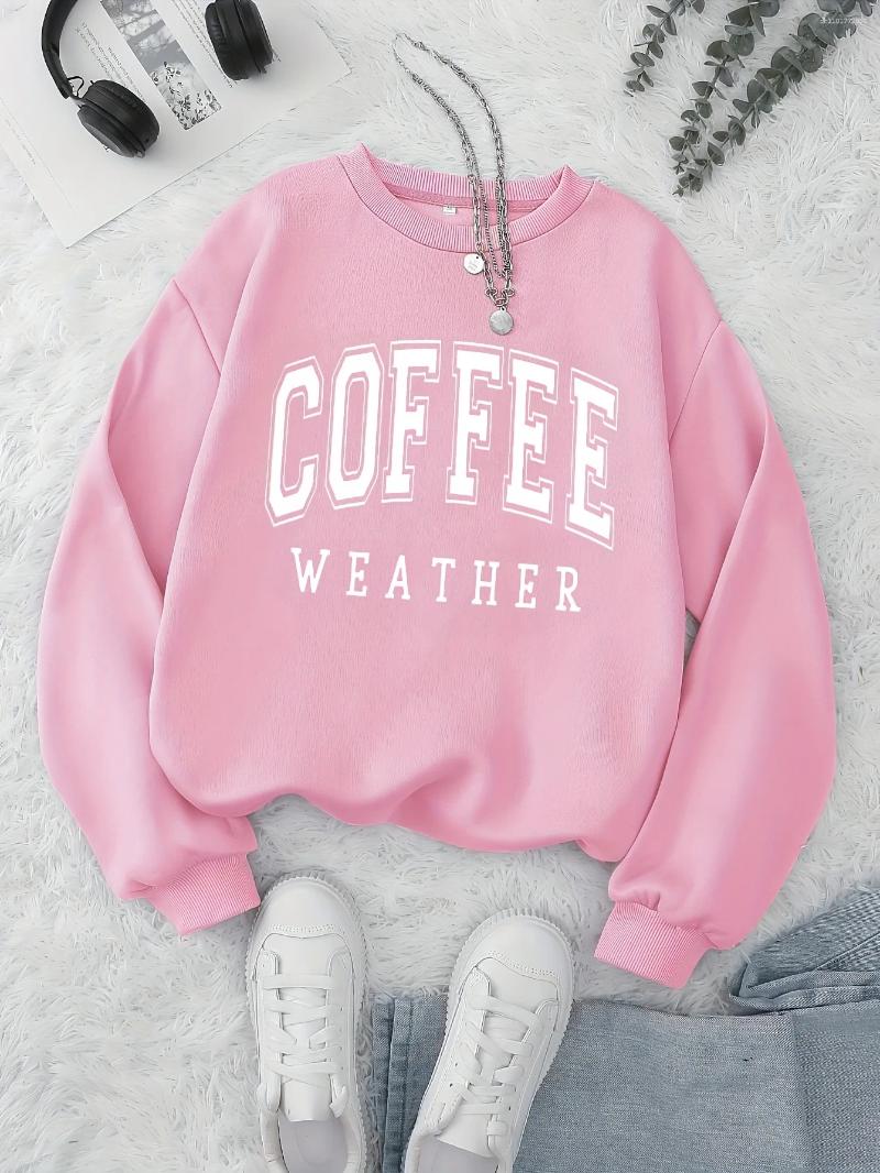 Women's Hoodies Autumn And Winter Loose Casual Comfortable Letter Print Plus Velvet Long Sleeved Round Neck Hoodie Pullover