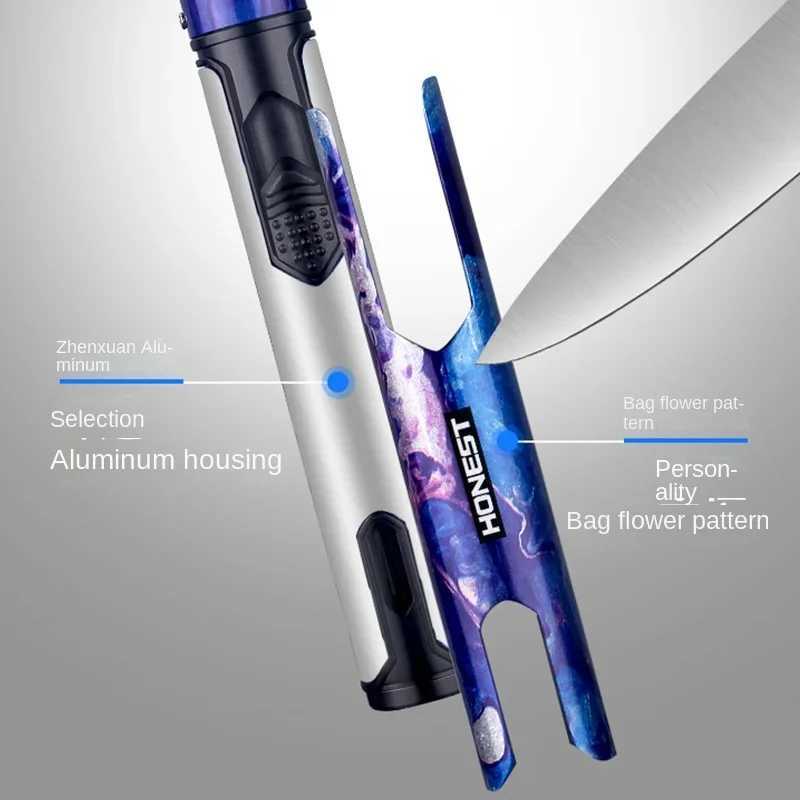 HONEST Metal Windproof Lighter Refillable Pen Torch Lighter Jet Flame Butane Lighter Kitchen BBQ Candle Camping Mens GadgetC250315