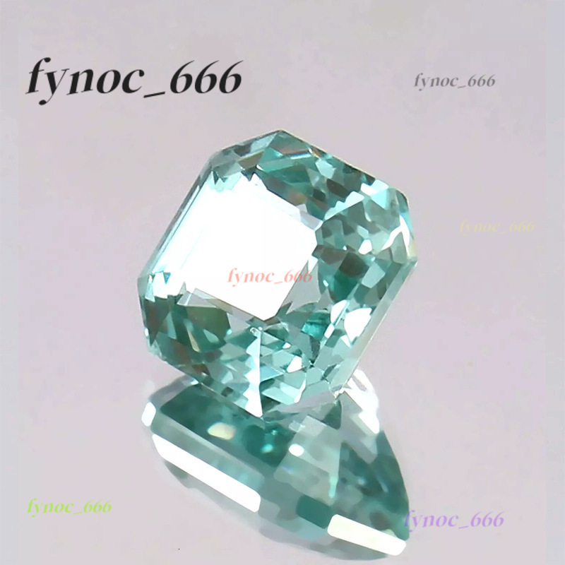 Paraiba Asscher Cut Synthetic Corundum Artificial Gemstone Jewelry Main Stone Synthetic Blue Loose Stone Faceted