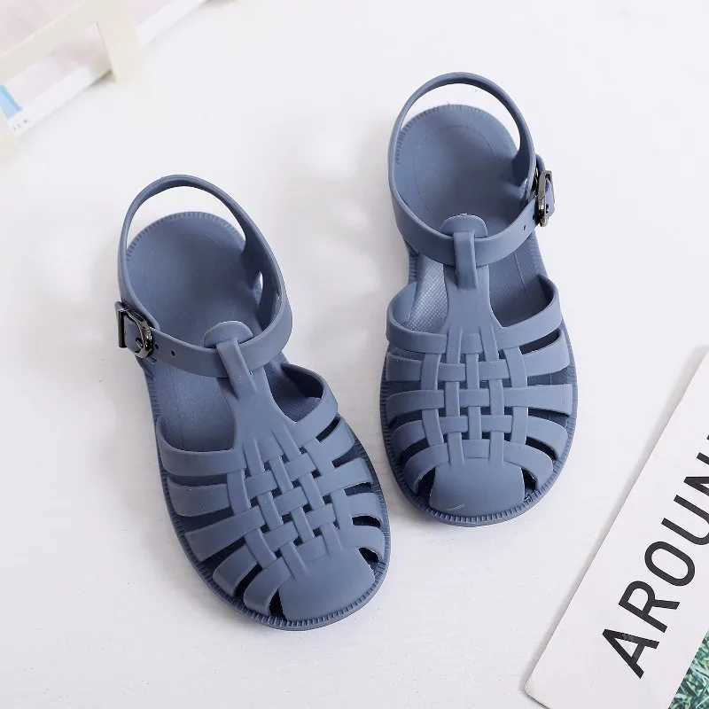 Sanda Childrens Beach Shoes Summer Girls Gladiator Sandals Baby Soft Anti slip Princess Jelly Shoes Boys Roman Flip Z250410