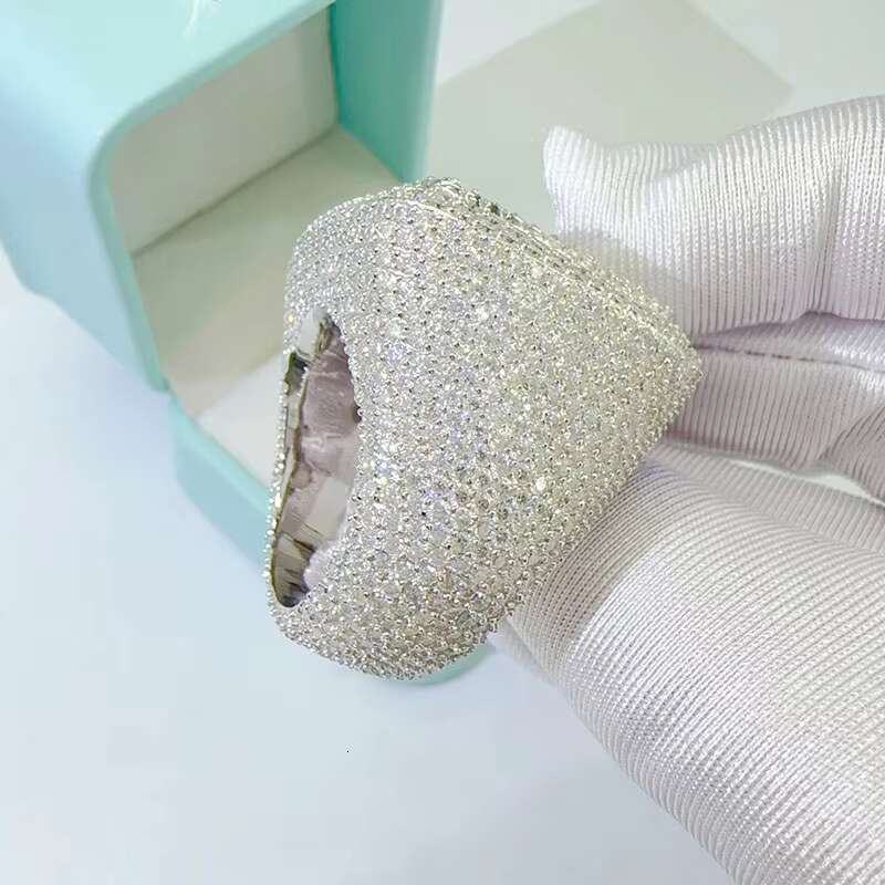 Trendy Style Personalized Baguette Moissanite Diamond 925 Sterling Silver Ring Gold Filled Rings for Men