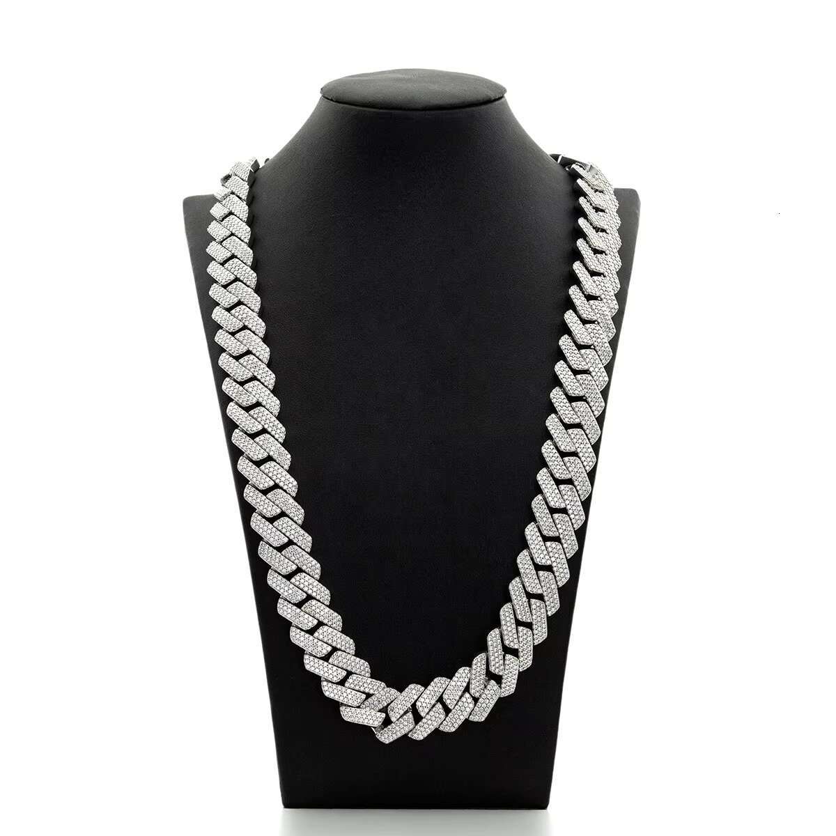 Kibo Jewelry Yellow/White Gold Plated 15mm 16mm 18mm Sier Iced Carbon Silica Cuban Chain