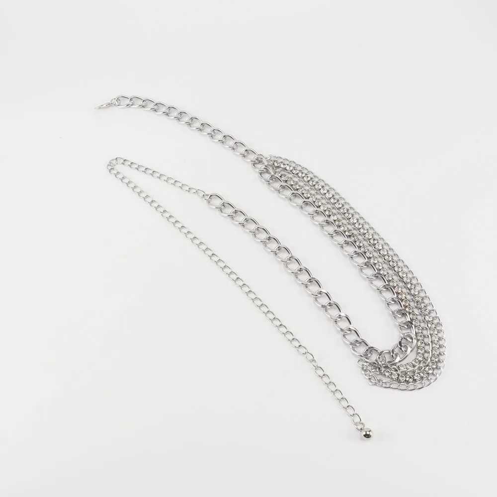 Punk Metal Waist Chain Beach Body Chain Rhinestone Mtilayer Summer Luxury Gold 1-Piece Set X250410