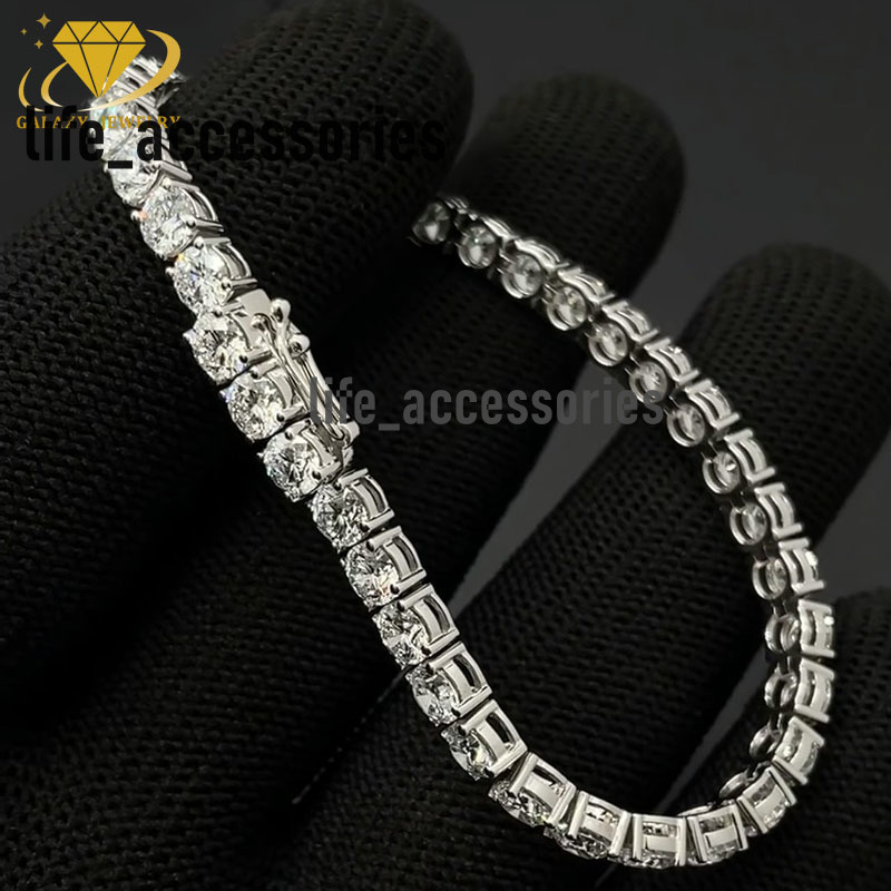 Classic Jewelry IGI Certified 925 Sterling Silver Bling 8MM White Vvs Iced Out Moissanite Tennis Bracelet Necklace
