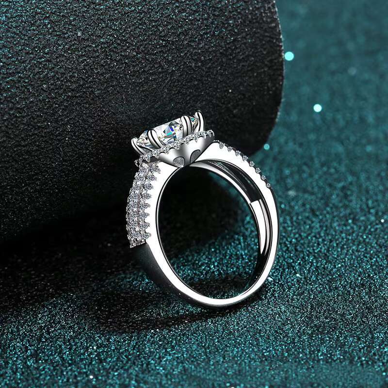 Top Grade Factory 3.0ct Moissanite Fine Jewelry 925 Sterling Silver Moissanite Wedding Ring Women Jewelry