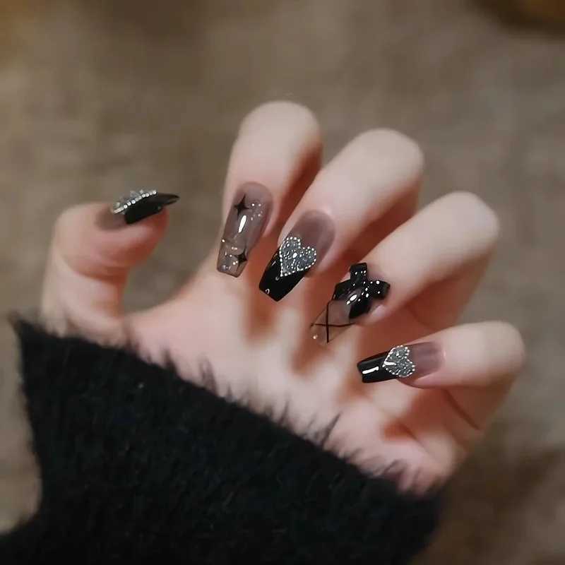 24 pieces/box Hot Girl Wear Wholesale Bow Hot Girl Nail Art Fake Nail W250410
