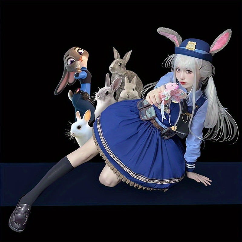 Licensed Disney Judy Bowler Zootopia Rabbit Police Adult Hair Accessories Headwear Sun Decorative Hat