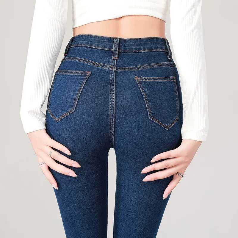 2024 New Womens Jeans Classic Fashion High Waist Stretch Slim Cotton Pants Casual Skinny Jeans Female Pencil Denim Trousers C251110