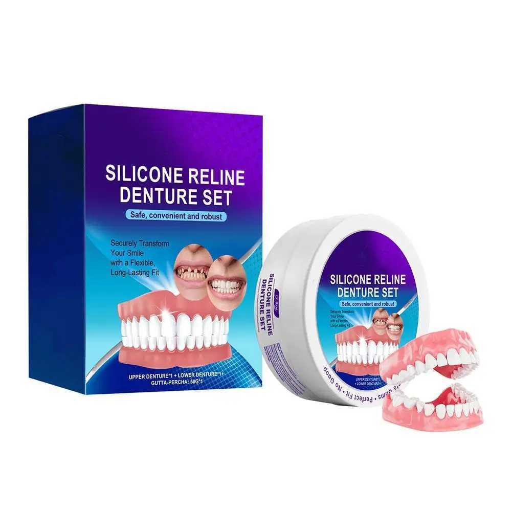 Adjustable teeth whitening teeth set temporary smile dentures detachable upper and lower dentures veneer dentures set M250410