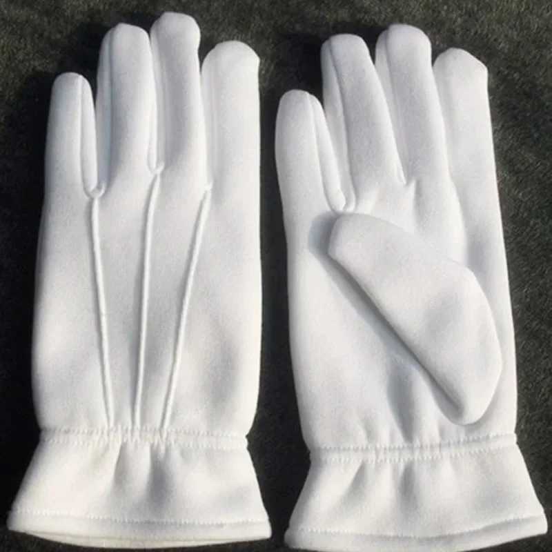 Men White Warmer Gloves Formal Tuxedo Honor Guard Parade Shuffle Dance Jewelry Care Performance Party Magic Show Butler Gloves L251110
