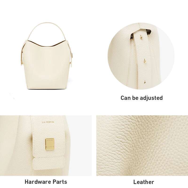 LA FESTIN Original Brand Genuine Leather Ladies Handbag Shoulder Crossbody Portable Bucket Bag Female Bags Women's Bag