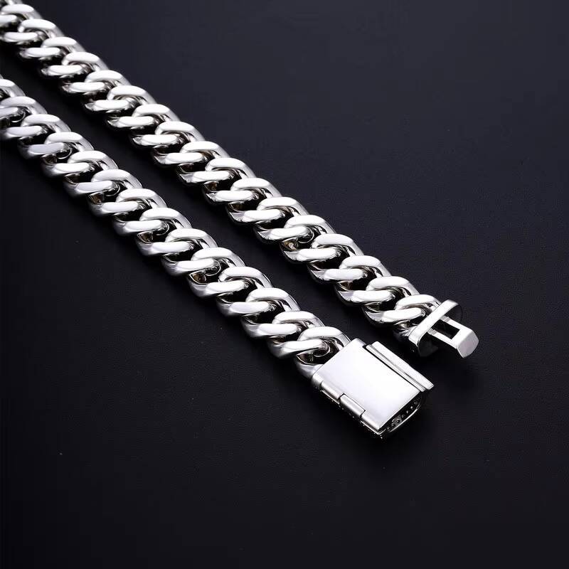 Hot Sale 13mm VVS Moissanite Diamond 925 Sterling Silver Hip Hop Iced Cuban Link Chain 14K Gold-for Young Adults