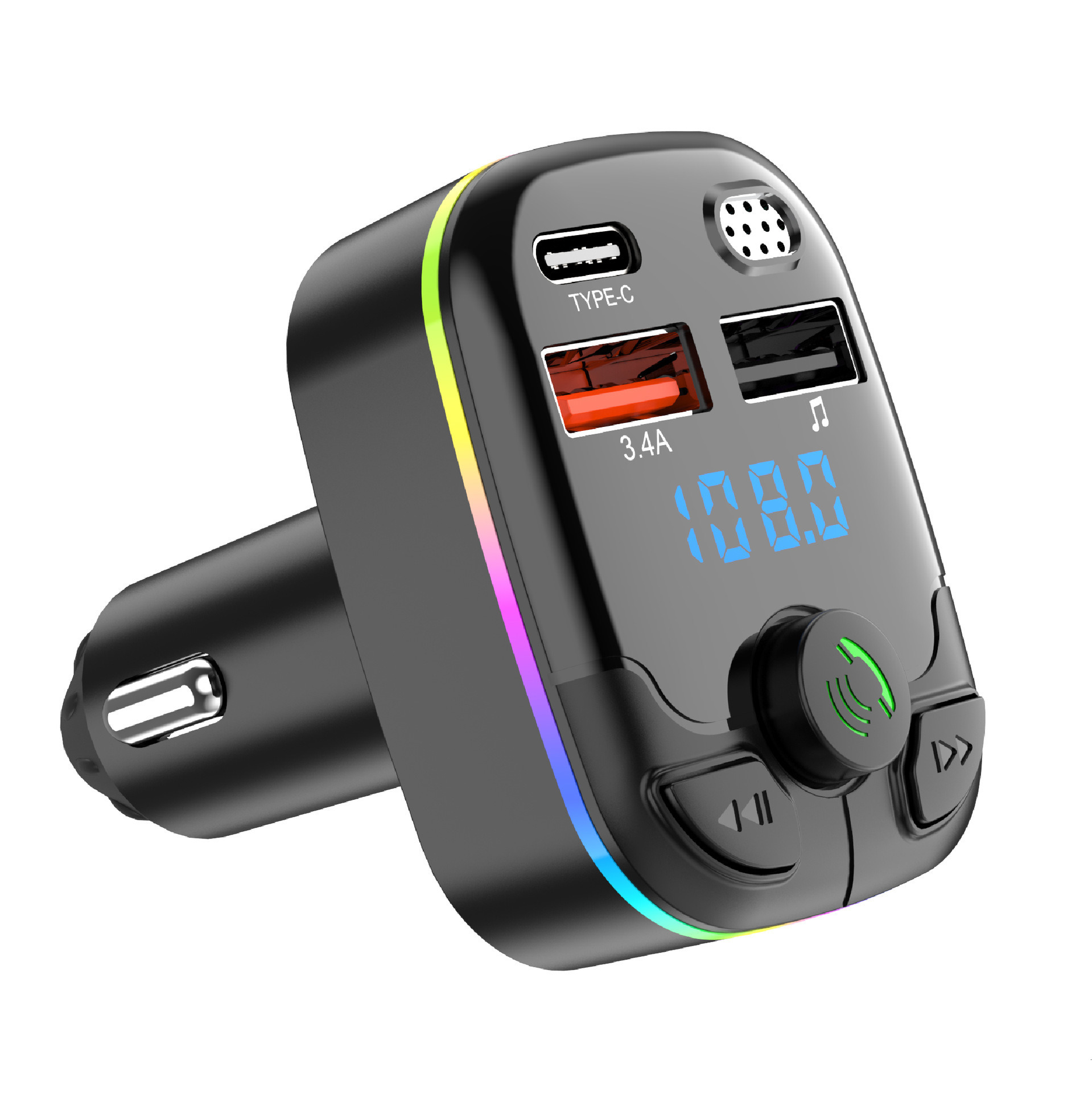 C9 cross-border e-commerce manufacturer car Bluetooth MP3 player hands-free call FM transmitter player PD fast charging