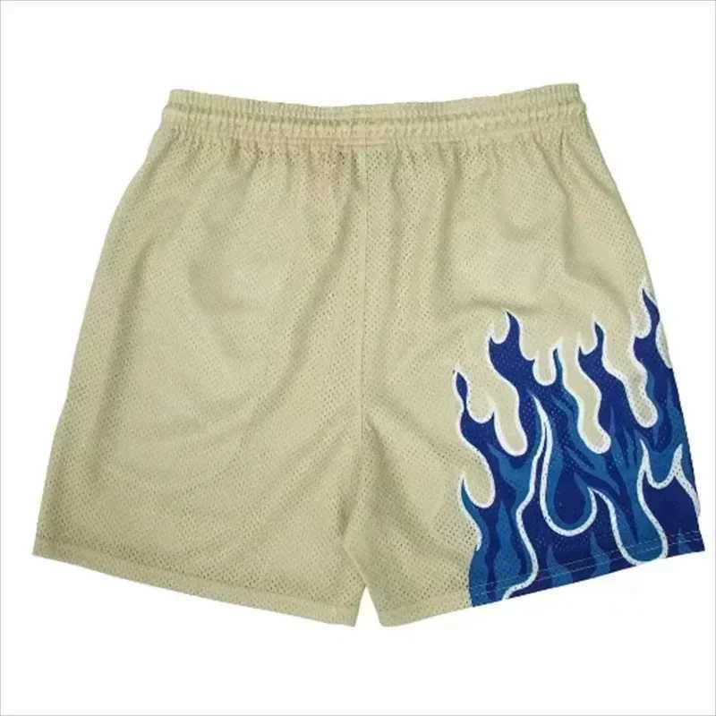 New childrens flame printed sports shorts sportswear fitness shorts jogging shorts summer sports net shorts X250410