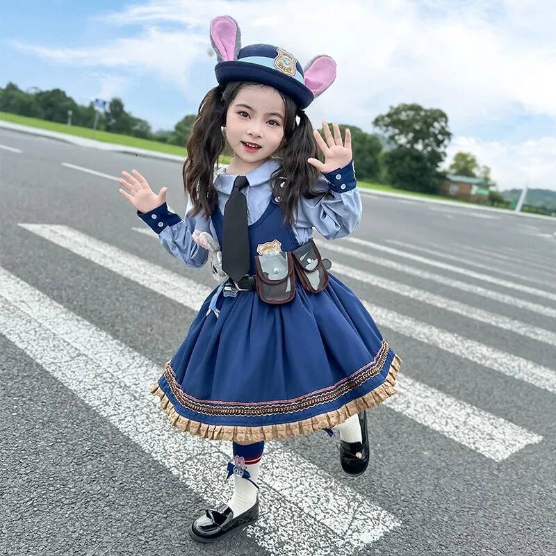 Disney Zootopia Judy Hopps Costume Role Playing Halloween Classic Cosplay Performance Girl Birthday Dress Up Gifts
