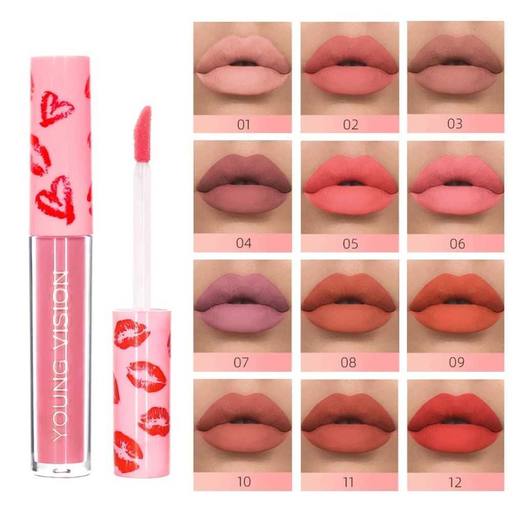 Creamy Velvet Matte Liquid Lipstick 12 Colors Waterproof Non-Sticky Long Lasting Lip Gloss Smudge Proof Highly Pigmented MakeupT251110