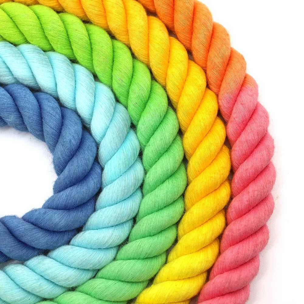 Colorful Dog Leash Round Cotton Dogs Lead Rope Cute Rainbow Pet Long Leashes Belt Outdoor Dog Walking Training Leads Ropes J251110