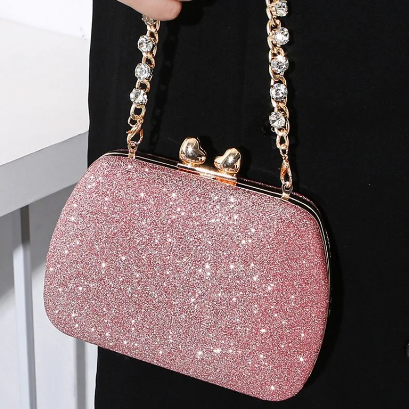 Premium Textured Square Box Dinner Bag Diamond-encrusted Handbag Banquet Clutch Bag Messenger Womens Bag Hand Bag R251110