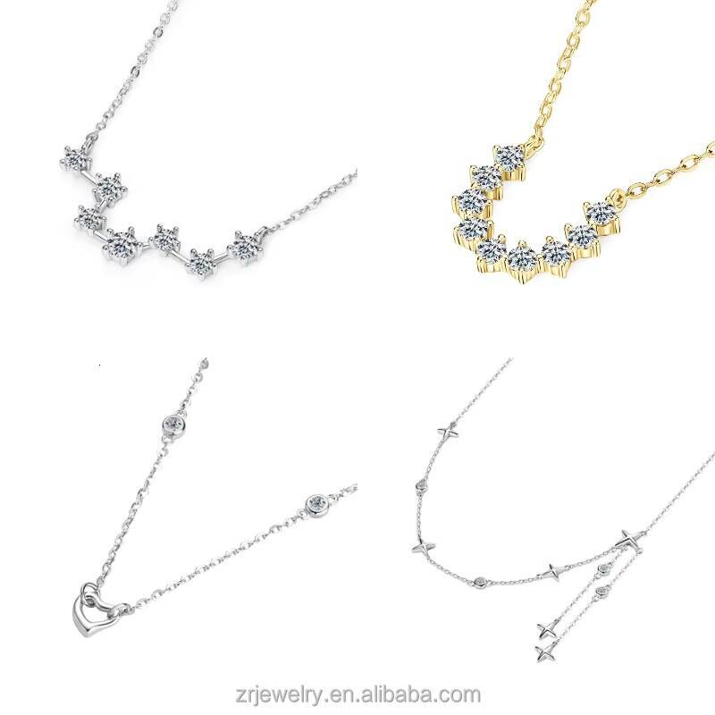 Classic Pendant Moissanite Necklace 925 Sterling Silver Chain Gra Certified VVS Moissanite Necklace