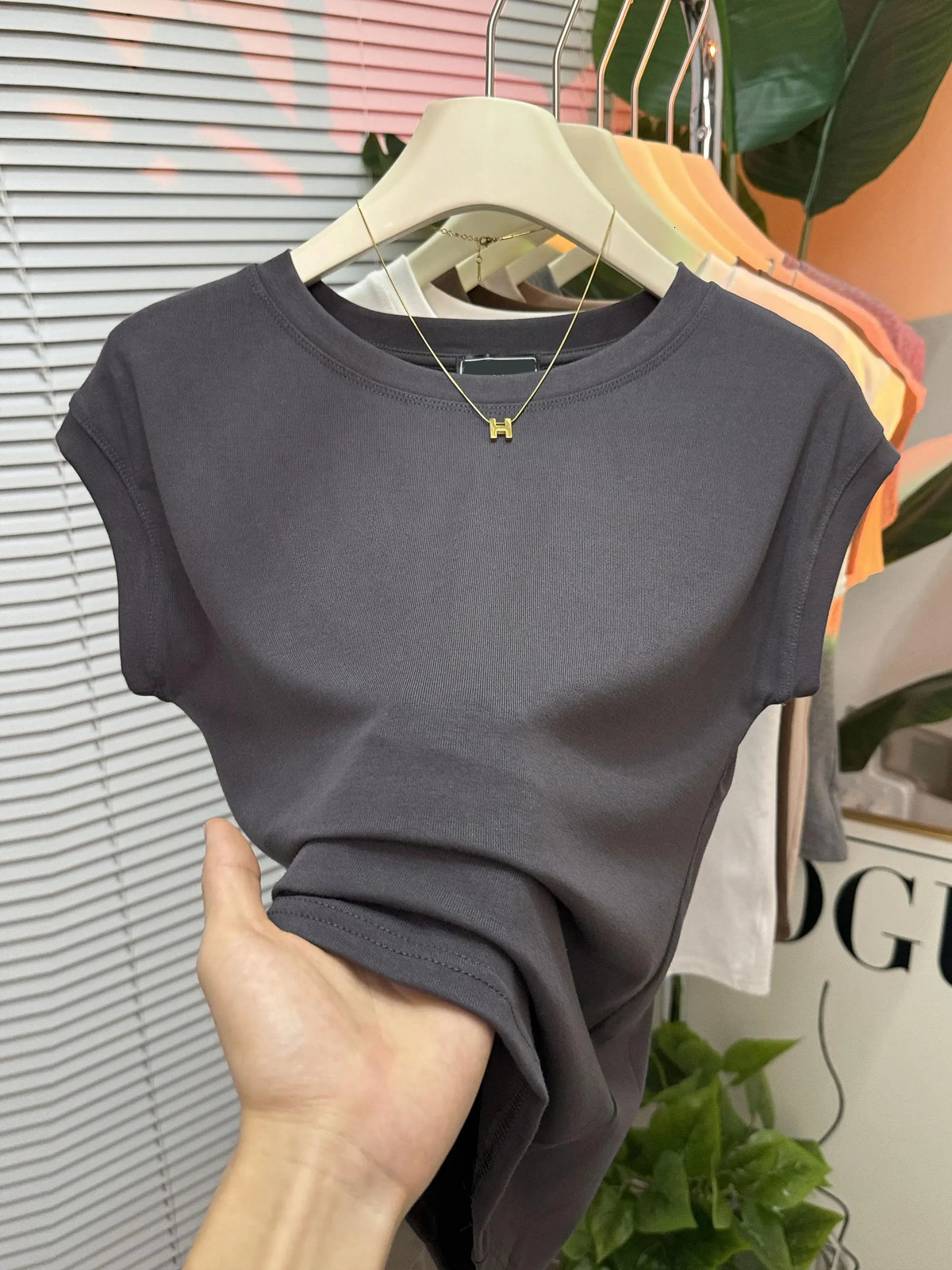 Raglan sleeves summer short sleeved T-shirt round neck red elastic oversized Korean fashion womens top 250410