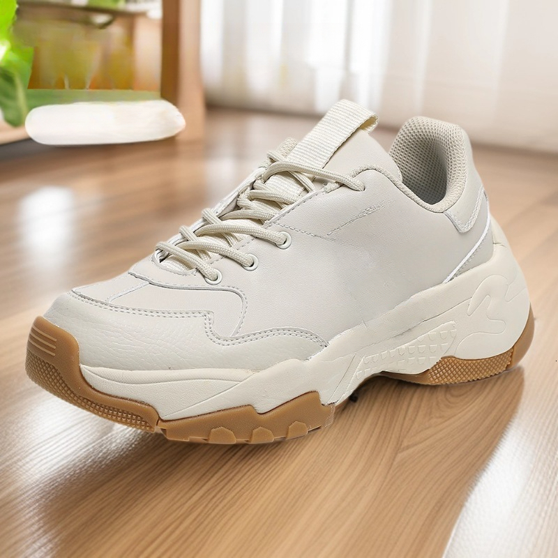 New fashionable high-end leather thick sole height increasing fashionable casual shoes, trendy outdoor sports luxury shoes, fashionable designer shoes