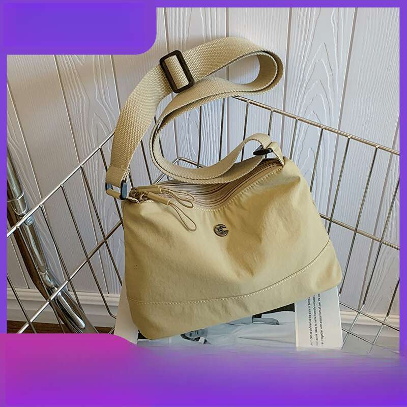 Multi layer and shopping shoulder lightweight waterproof nylon cloth casual crossbody bag, 2025 temperament versatile new trendy clothing ins