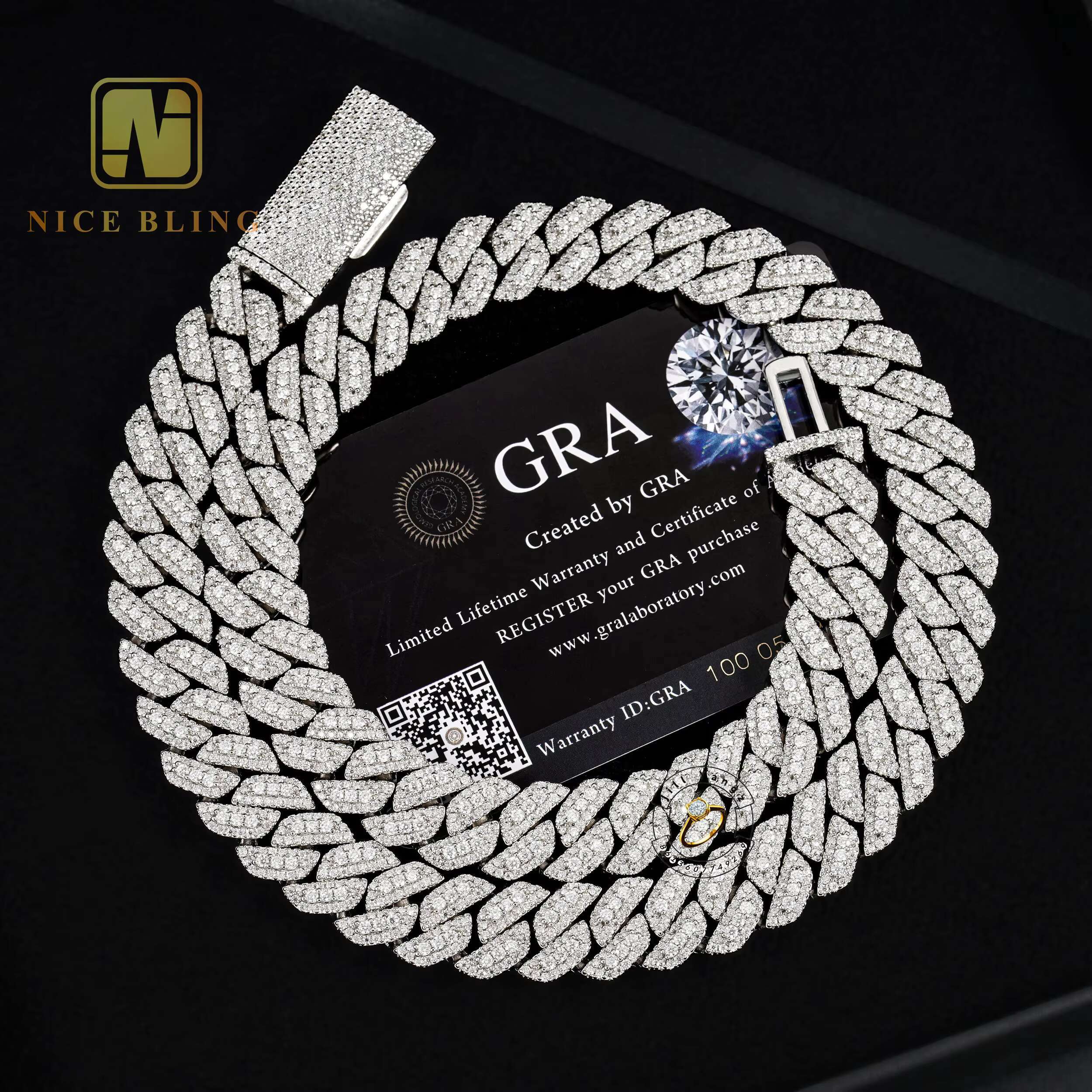 Fine Gifts Moissanite 925 Silver Hip Hop Iced Out Fine Jewelry 10k 12k14k Custom Beaded Chain Cuban Chain