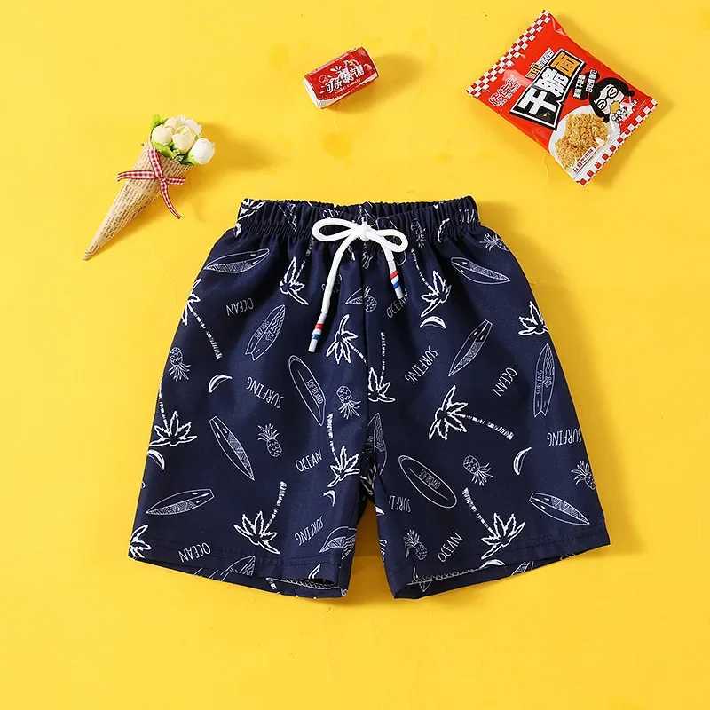 1-12Y childrens sports shorts beach wear summer swimming trunks baby boys toddlers girls casual loose outer pants Z250410