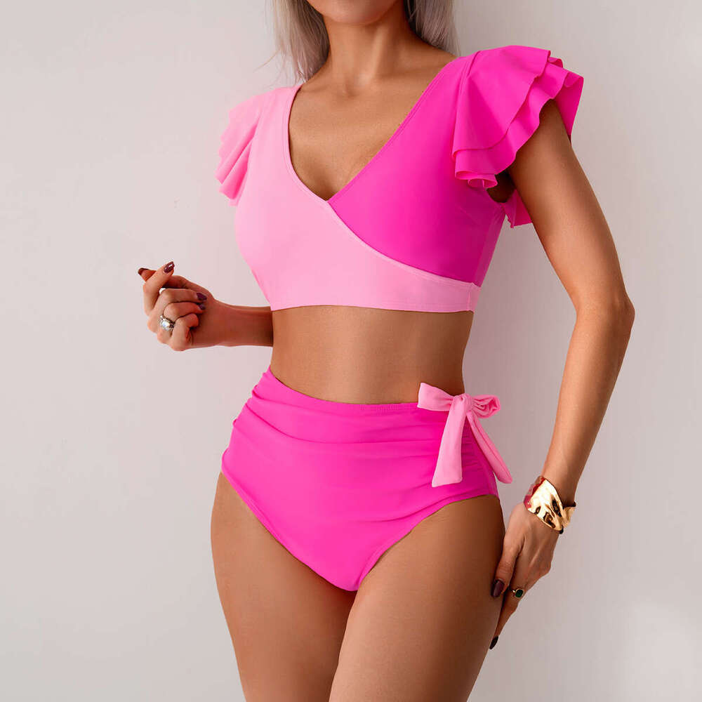 Split Women's European and American High Waist Bikini Swimsuit Wholesale 2025 New Casual Versatile Fashion Clothing